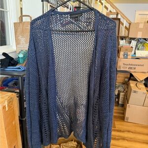 1/2 off bundles of 3+ Lane Bryant Navy Open-Knit Cardigan